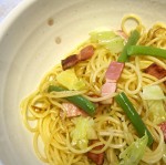 キャベツとベーコンのスパゲティ
