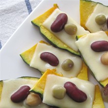 カボチャとチーズの豆サラダ